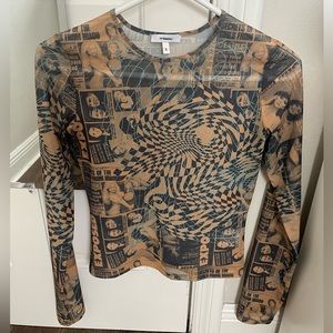 Miaou long sleeve mesh top